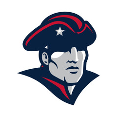 Patriot mascot logo design vector with modern illustration concept style for badge, emblem and t shirt printing. Patriot head illustration