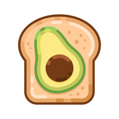 avocado toast bread illustration 