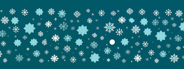 Dark Blue Background With White And Light Blue Snowflakes Dense Winter Design