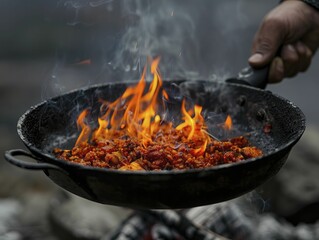 Fire management techniques, focusing on the skills and knowledge needed to maintain the perfect cooking fire