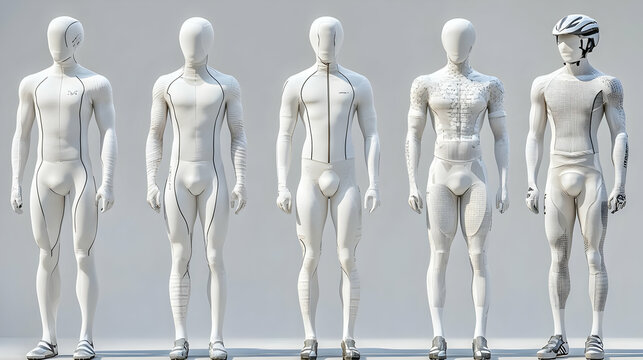 White Mannequins in Athletic Gear   Modern Design and Sport Fashion