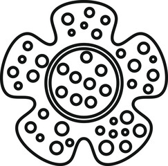 Virus with round nucleus spreading infection in organism, biological attack, health danger