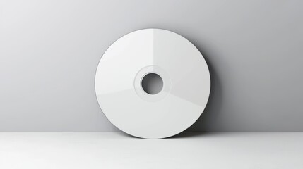 Blank CD cover mockup, minimalist music setup, 3D illustration