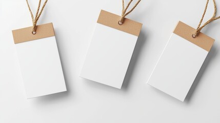 Blank bookmark mockup, minimalist bookshop, 3D illustration