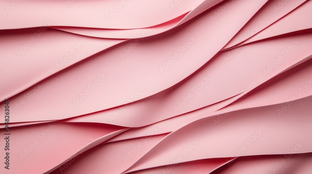 Aufkleber a beautifully flowing arrangement of pink paper layers that create a wavy texture, bringing a sense 