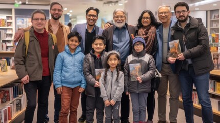 Obraz premium Family Portrait at Bookstore