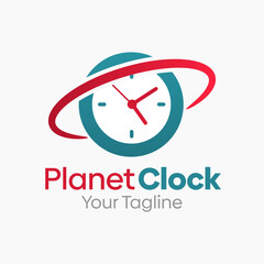 Planet Clock Logo Design Template. Good for Business, Agency, Community and Organization