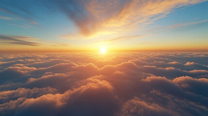 Golden Sunset Above the Clouds