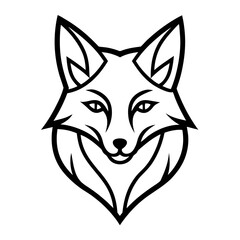 Obraz premium Fox Logo Vector line Art