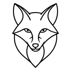 Fox Logo Vector line Art