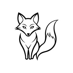 Fox Logo Vector line Art