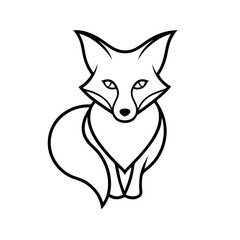 Obraz premium Fox Logo Vector line Art