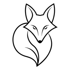 Fox Logo Vector line Art
