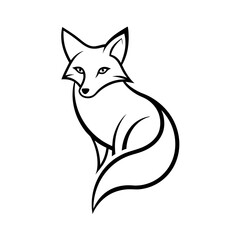 Fox Logo Vector line Art