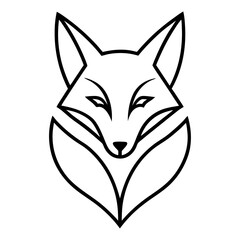 Fototapeta premium Fox Logo Vector line Art
