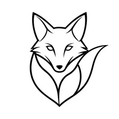Obraz premium Fox Logo Vector line Art