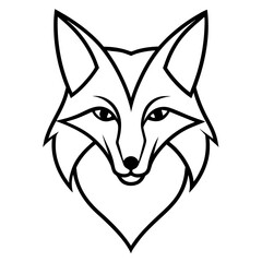 Fototapeta premium Fox Logo Vector line Art