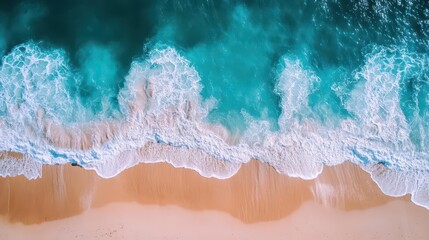 Fototapeta premium A peaceful beach with waves made of ETFs, each wave representing a different asset class in a welldiversified allocation