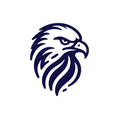 minimalist eagle head lineart vector logo