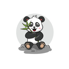 Vector illustration of panda isolated on white background.