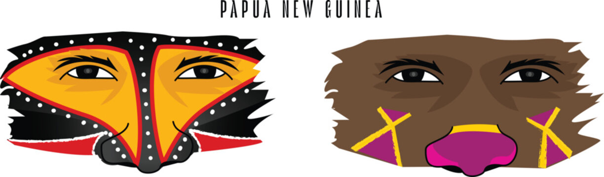 FACEPAINT_03.epsFace painting of Papua New Guinea, sepik, chimbu, Highlands Region 