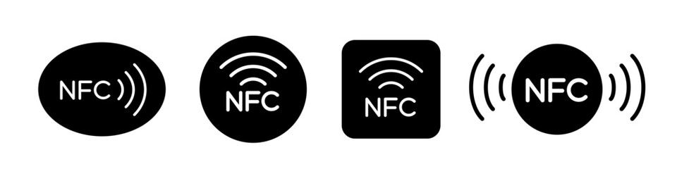 Nfc icon set. Nfc logo.