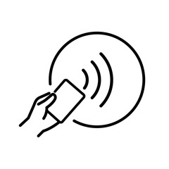 Nfc icon. Card wireless payment.