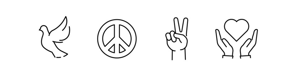Fototapeta premium Peace symbol. Peace icon set.