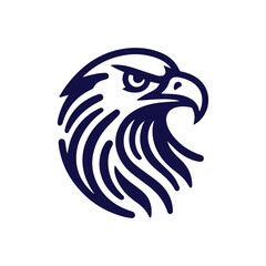 minimalist eagle head lineart vector logo
