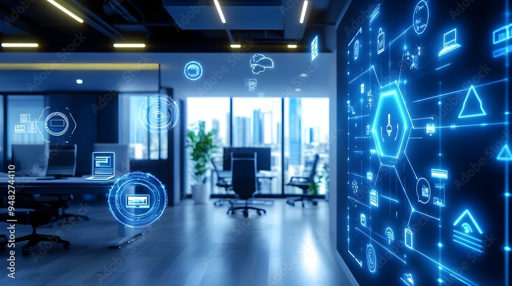 Poster optimized smart office space with iot powered automation for heightened productivity and efficiency 