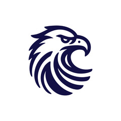 minimalist eagle head lineart vector logo