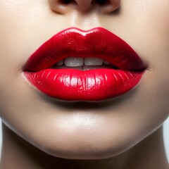 Obraz premium close up lips of woman