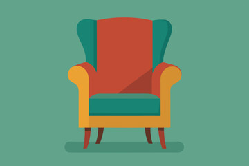 A beautiful furniture chair wingback vector art illustration