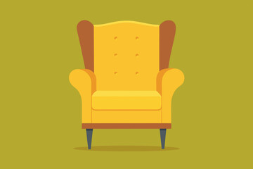 A beautiful furniture chair wingback vector art illustration