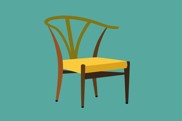 A beautiful furniture chair wishbone vector art illustration