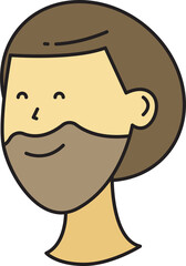 Beard Man Character Head Icon