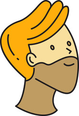 Beard Man Character Head Icon