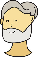 Beard Man Character Head Icon