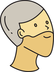 Beard Man Character Head Icon