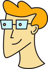 Nerd Man Character Head Icon