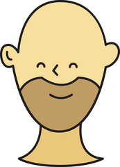 Bald Man Character Head Icon