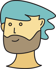 Beard Man Character Head Icon