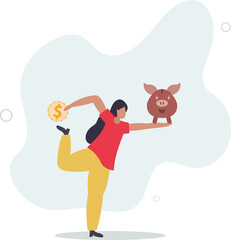 Saving money, investment or financial profit, earning growth, save money for future or wealth and deposit concept.flat design with people.