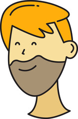 Beard Man Character Head Icon