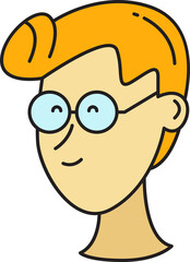 Nerd Man Character Head Icon