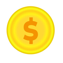 Dollar coin cartoon vector illustration. Suitable for financial business content