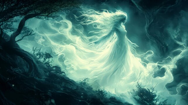Ethereal Charm of Cartoon Banshees - Eerie Yet Endearing Female Spirits Foretelling Death