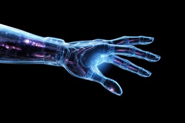 Naklejka premium Robotic hand, technology of artificial intelligence