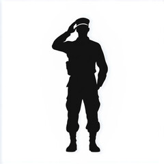 Soldier saluting silhouette 
