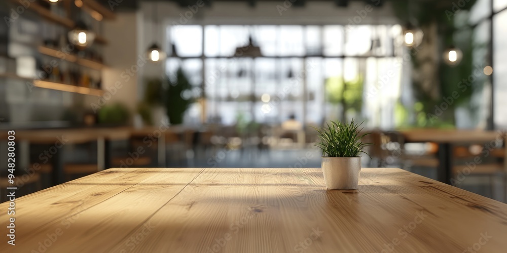 Poster 3d rendering of a blurred abstract background in a cafe setting